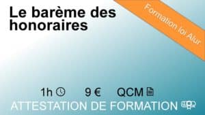 Formation loi Alur le barème des honoraires