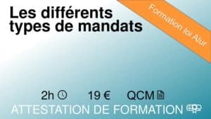 Formation loi Alur les différents types de mandats