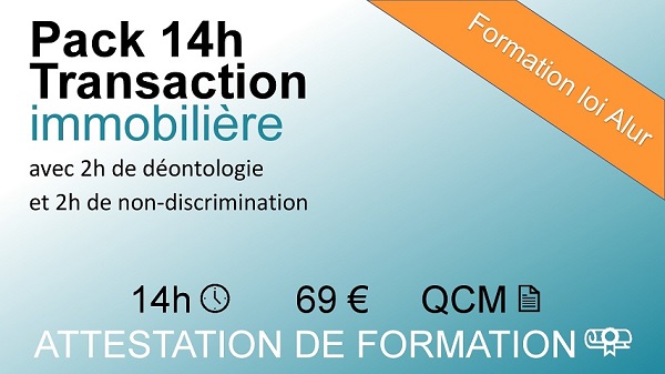 Pack formation transaction immobilière - 14 heures