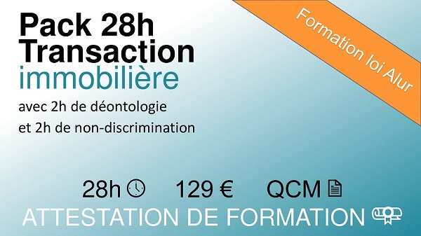 Pack formation transaction immobilière - 28 heures