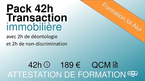 Pack formation transaction immobilière - 42 heures