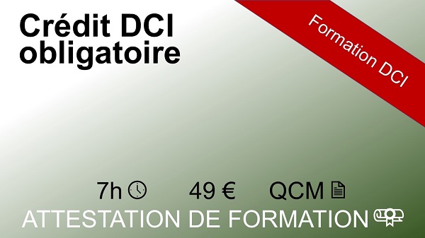 Formation DCI le crédit DCI obligatoire – 7 heures