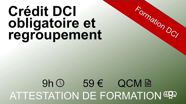 Formation DCI le crédit obligatoire et le regroupement – 9 heures