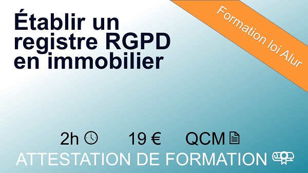 Module établir un registre RGPD en immobilier - 2 heures