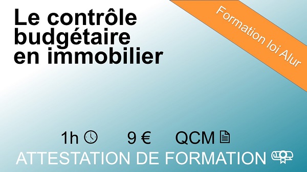 Module le contrôle budgétaire en immobilier - 1 heure