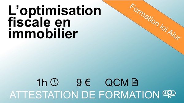 Module l'optimisation fiscale en immobilier - 1 heure