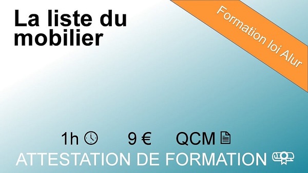 Formation loi Alur d'1 heure sur la liste du mobilier