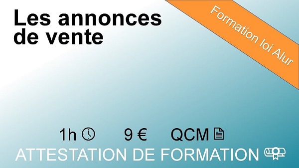 Formation loi Alur d'1 heure sur les annonces de vente