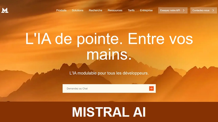 L'interface Open source du site Mistral AI