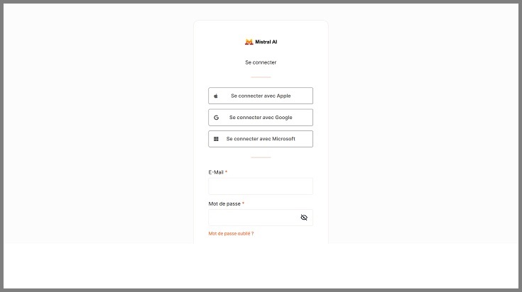 Les modes de connexion au compte Mistral AI