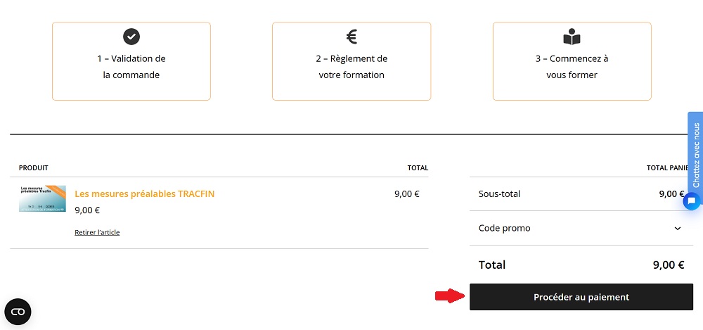 La procédure de paiement