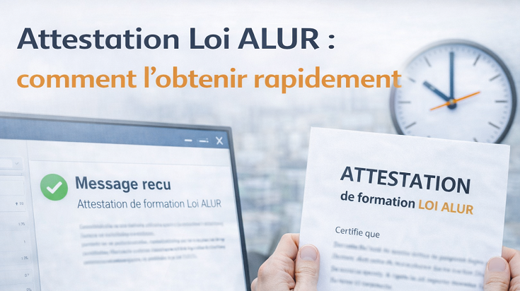 Attestation Loi ALUR délivrée après une formation obligatoire pour les professionnels de l’immobilier