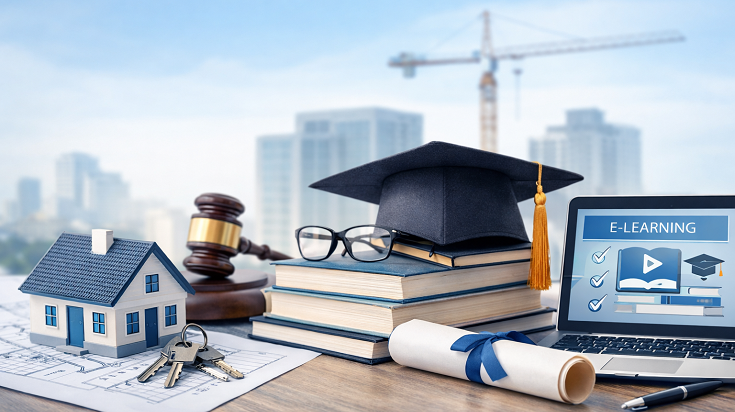 Illustration représentant la formation continue des professionnels de l’immobilier dans le cadre de la Loi ALUR