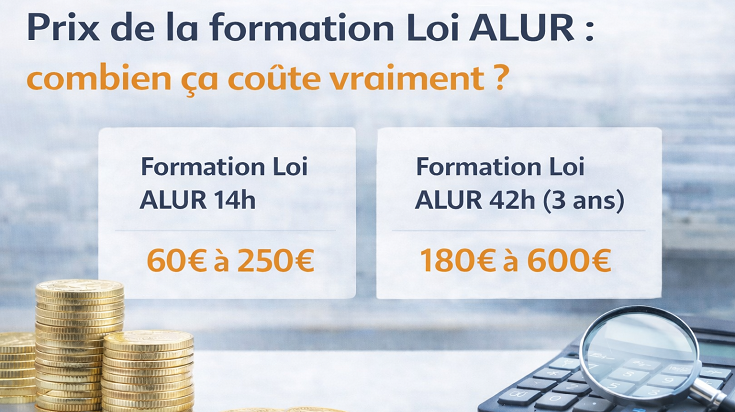 Prix de la formation Loi ALUR avec comparaison des coûts pour 14h et 42h
