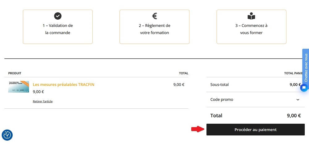 La procédure de paiement