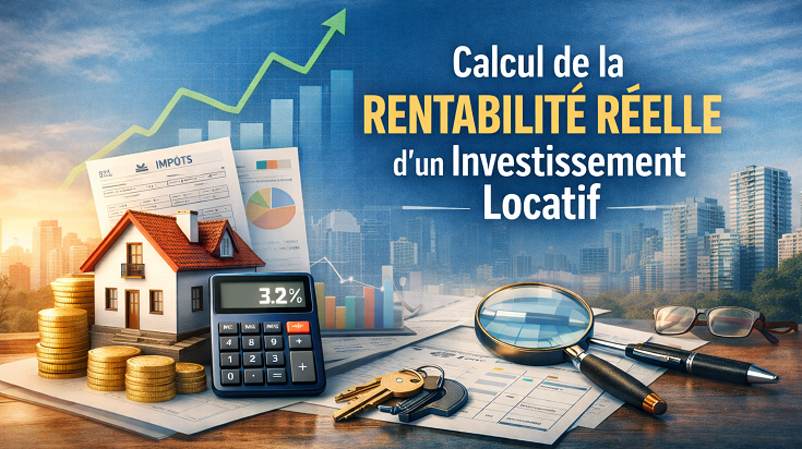 Calcul de la rentabilité réelle d’un investissement locatif avec charges, fiscalité et cash-flow