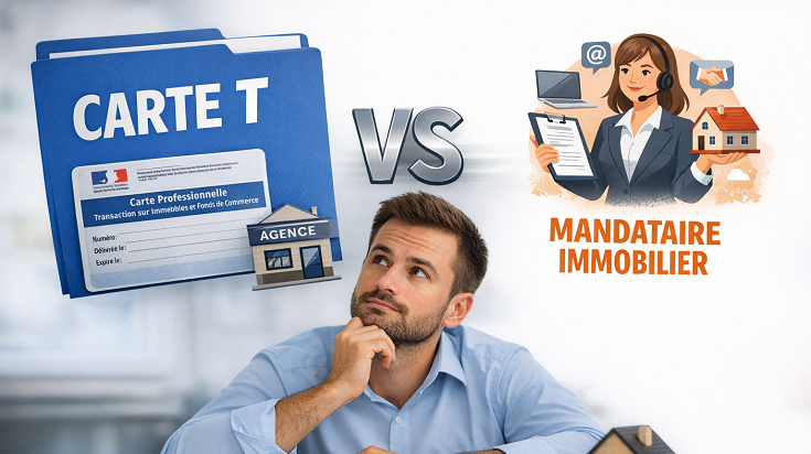 Comparaison entre la Carte T et le statut de mandataire immobilier et leurs différences de cadre légal