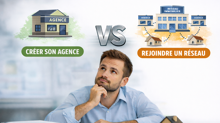 Professionnel de l’immobilier hésitant entre créer son agence immobilière ou rejoindre un réseau