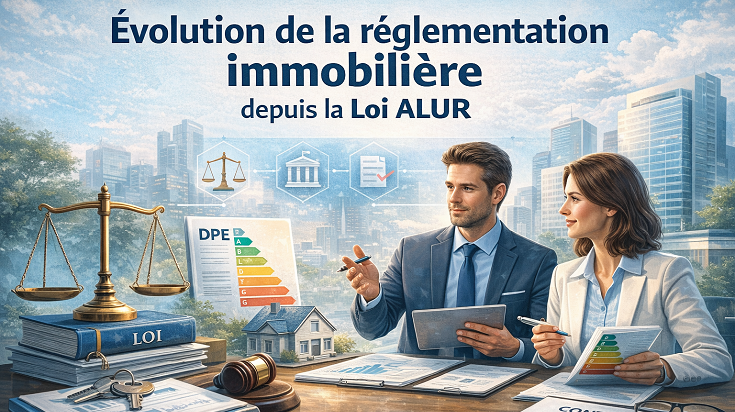 Évolution de la réglementation immobilière depuis la Loi ALUR (2014–2026) : formation obligatoire, déontologie, CCI et transition énergétique