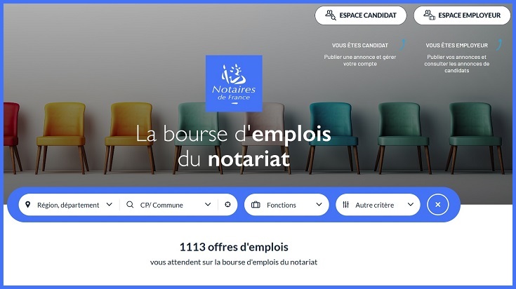 Bourse Emploi Notaire plateforme officielle offres emploi notariat Notaires de France