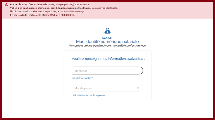 Connexion identité numérique notariale INOT accès compte notariat