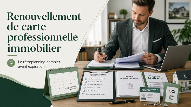 Renouvellement de carte professionnelle immobilier : rétroplanning complet avant expiration