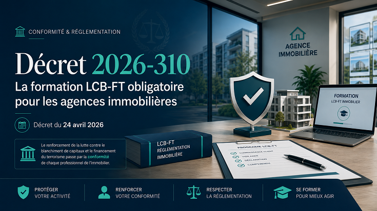 Décret 2026-310 sur la formation LCB-FT obligatoire pour les agences immobilières