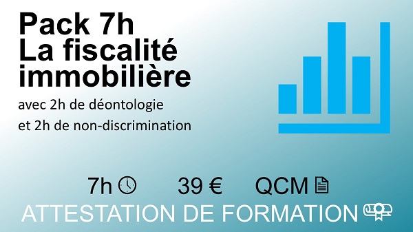 Pack formation Loi ALUR 7 heures la fiscalité immobilière avec attestation conforme CCI
