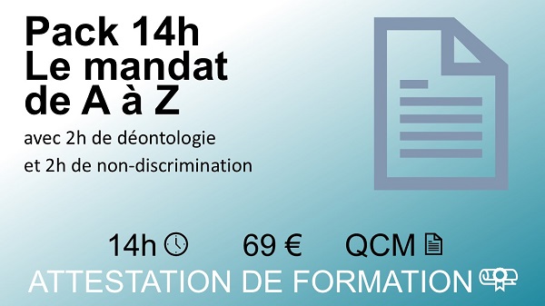 Pack formation Loi ALUR 14 heures le mandat de A à Z avec attestation conforme CCI