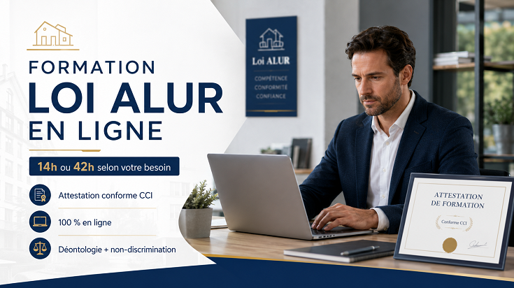 Formation Loi ALUR en ligne 14h ou 42h avec attestation conforme CCI