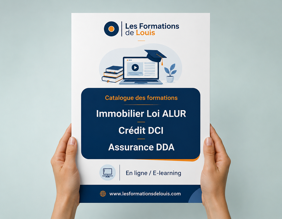 Catalogue des formations Les Formations de Louis – Immobilier Loi ALUR, Crédit DCI et Assurance DDA
