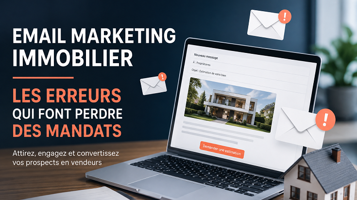 Illustration des erreurs d’email marketing immobilier qui font perdre des mandats aux agences