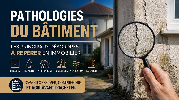 Pathologies du bâtiment : fissures, humidité, infiltrations et désordres à repérer avant un achat immobilier