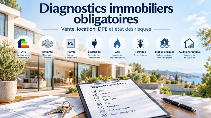 Diagnostics immobiliers obligatoires en 2026 : DPE, amiante, plomb, électricité, gaz, termites, état des risques et audit énergétique