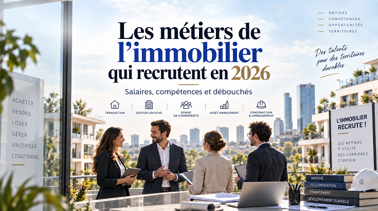 Les métiers de l’immobilier qui recrutent en 2026 : salaires, compétences et débouchés