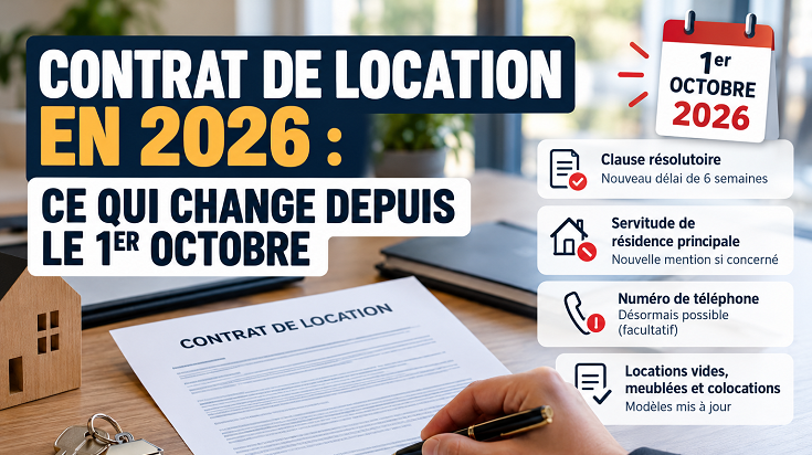 Contrat de location en 2026 : changements applicables depuis le 1er octobre, clause résolutoire, résidence principale et nouveaux modèles de bail