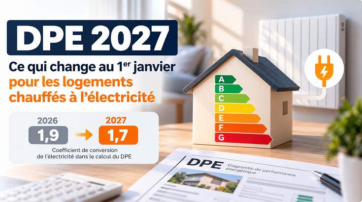 DPE 2027 : nouveau coefficient de conversion de l’électricité à 1,7 pour les logements chauffés à l’électricité