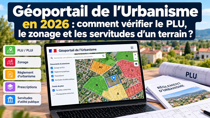 Géoportail de l’Urbanisme en 2026 : vérifier le PLU, le zonage, les prescriptions et les servitudes d’un terrain